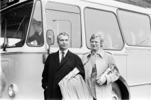 Arriving at Schiphol Airport,The Netherlands,  27th October 1968. (Copyright - The Netherlands News Agency) 